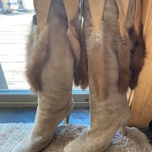 Mink tailed boots